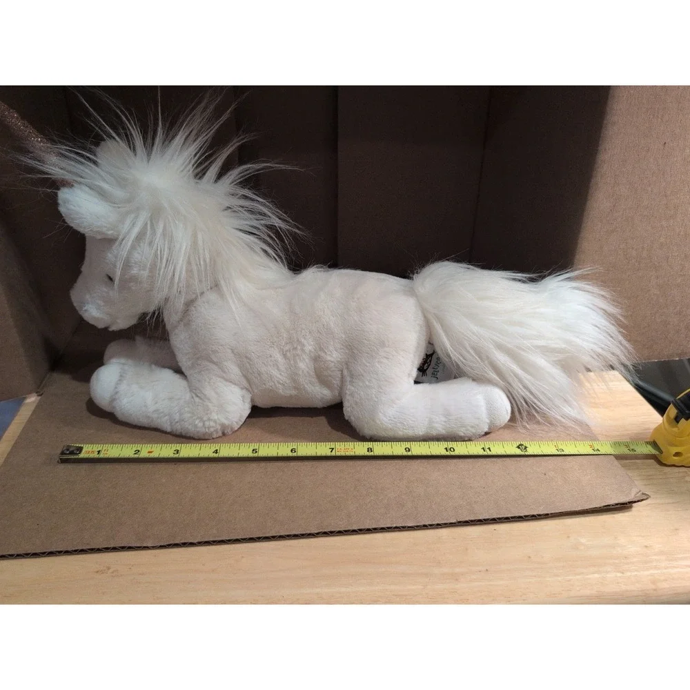 Jellycat Luna White Unicorn Gold Glitter Plush Animal Retired 15" To Tail - Picture 4 of 4